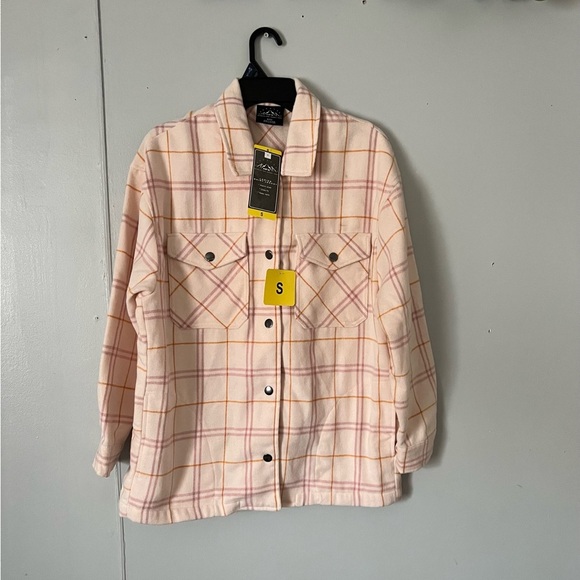 Pink and Yellow Utility Jacket with Relaxed Fit - Picture 6 of 7